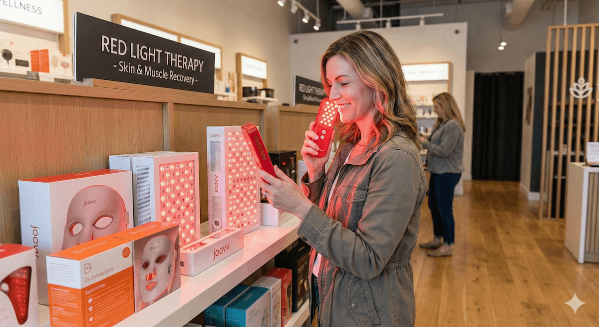 The cost of red light therapy infographic showing ROI of at-home devices vs clinic sessions