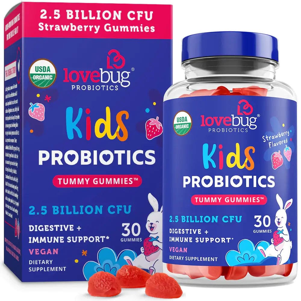 LoveBug Probiotics chewables for kids.