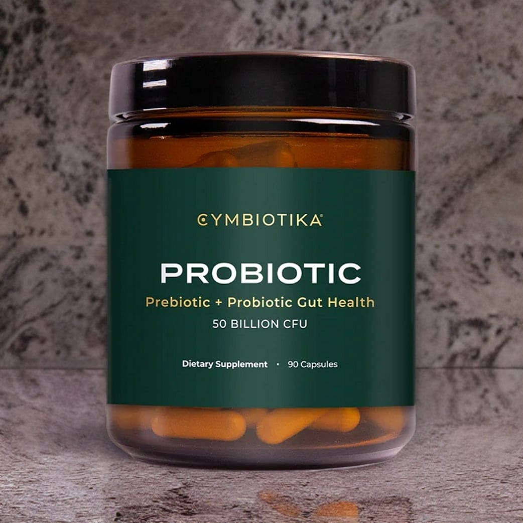 Cymbiotika's premium probiotic supplement for advanced digestive health and IBS relief.